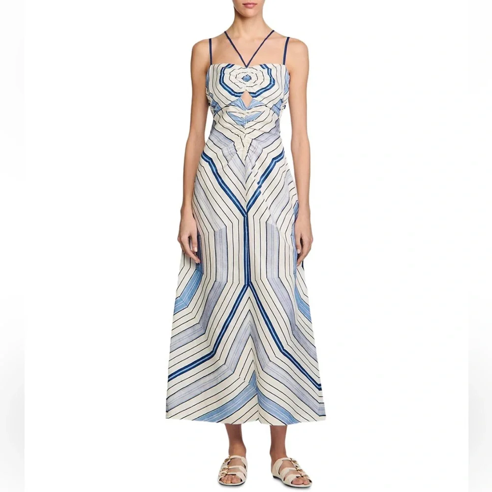 NWT Sandro Spiral Motif Dress w/ broken zipper - Picture 5 of 12